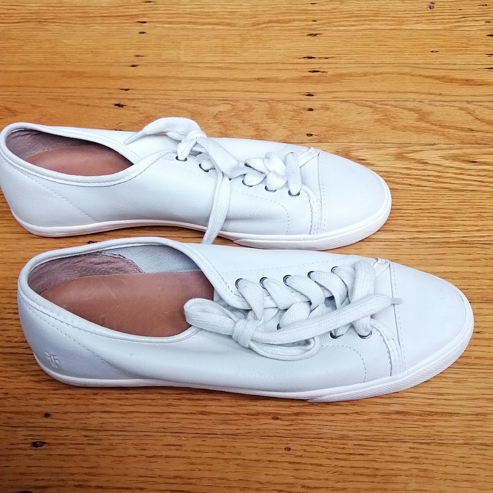 Frye Women's Leather White Lace-Up Sneakers Size 9